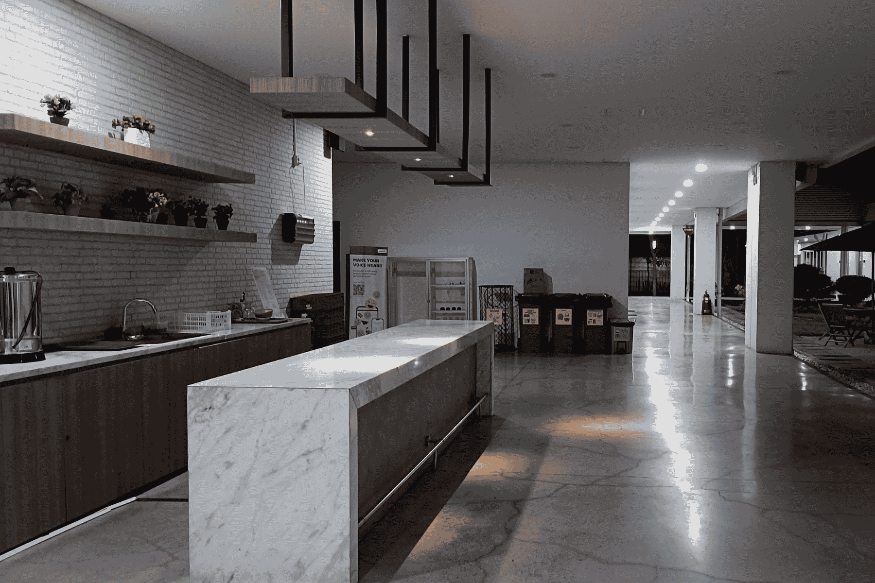 Textured Slate Surface with Polished Countertops