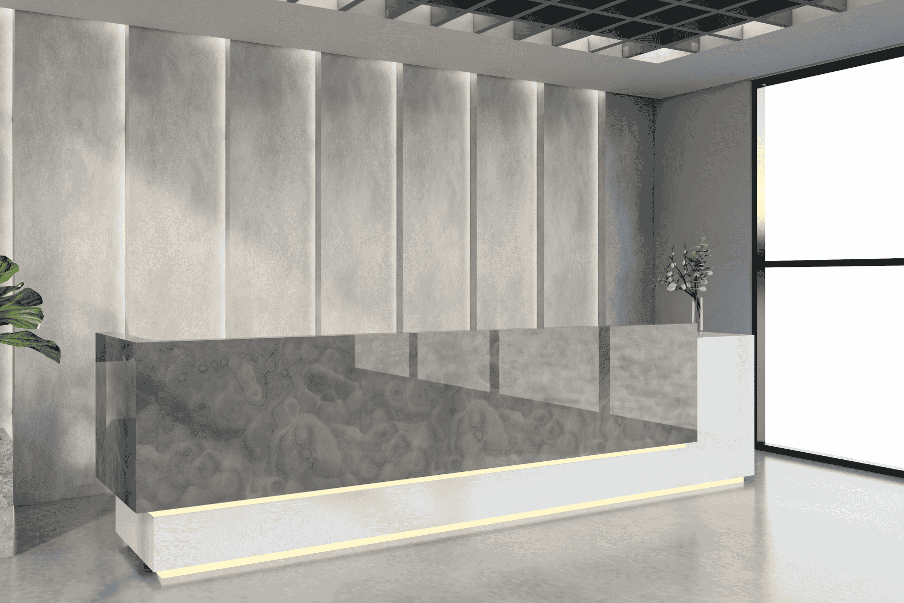 Glass & Acrylic Panel Reception Desks