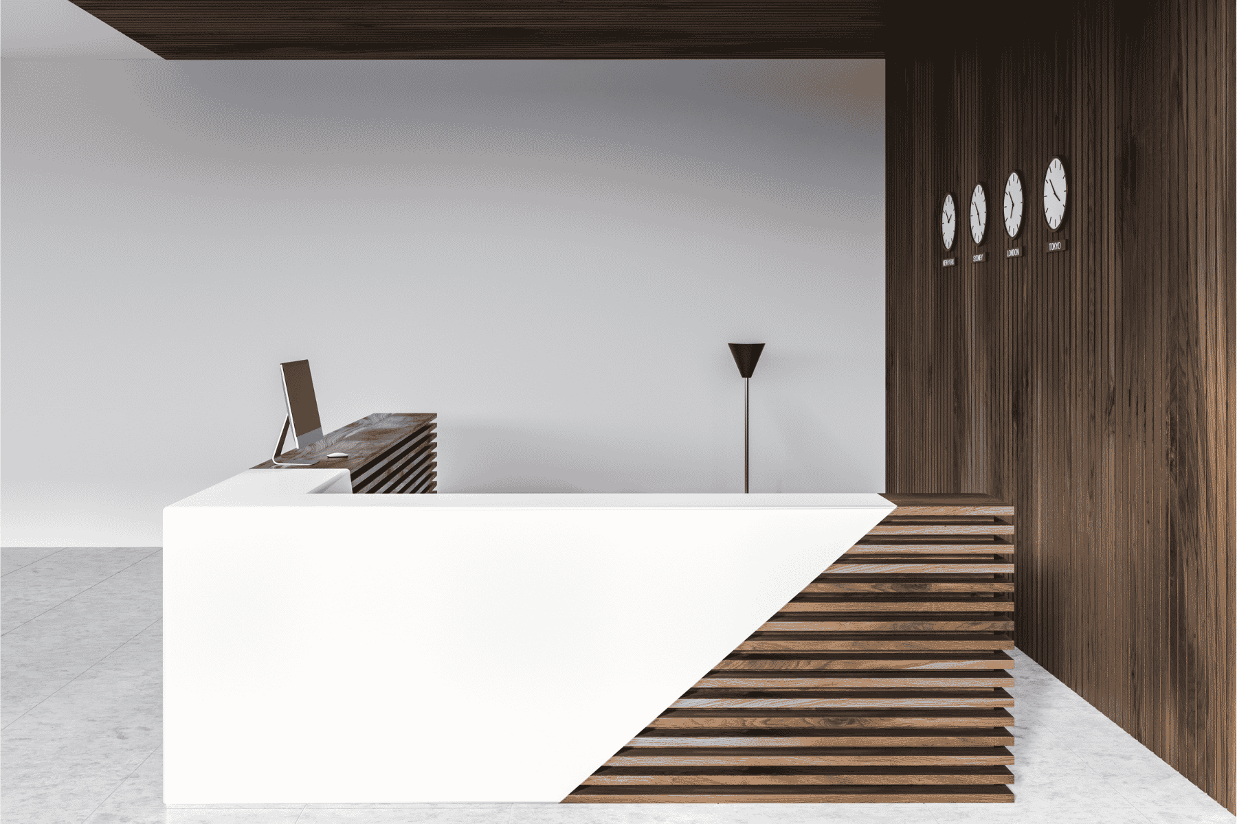 Minimalist Straight-Line Reception Desk