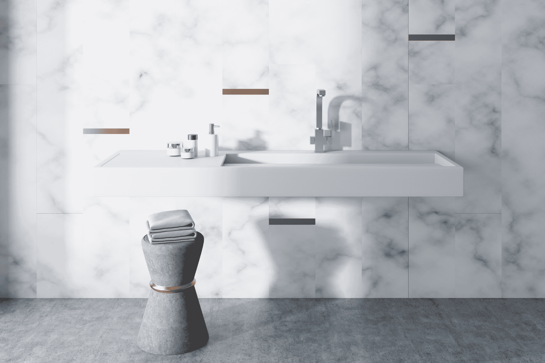 All-White Seamless Vanity