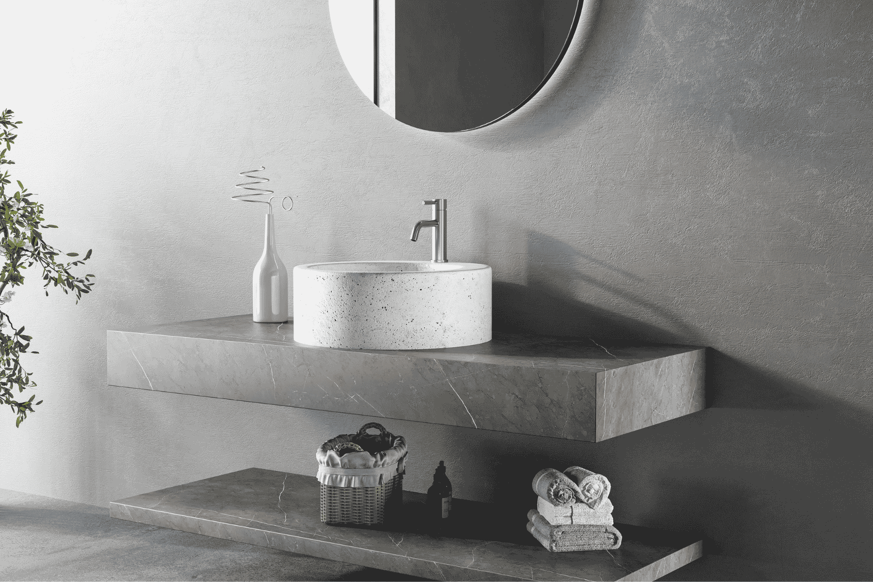 Concrete-Look Vanity Countertop