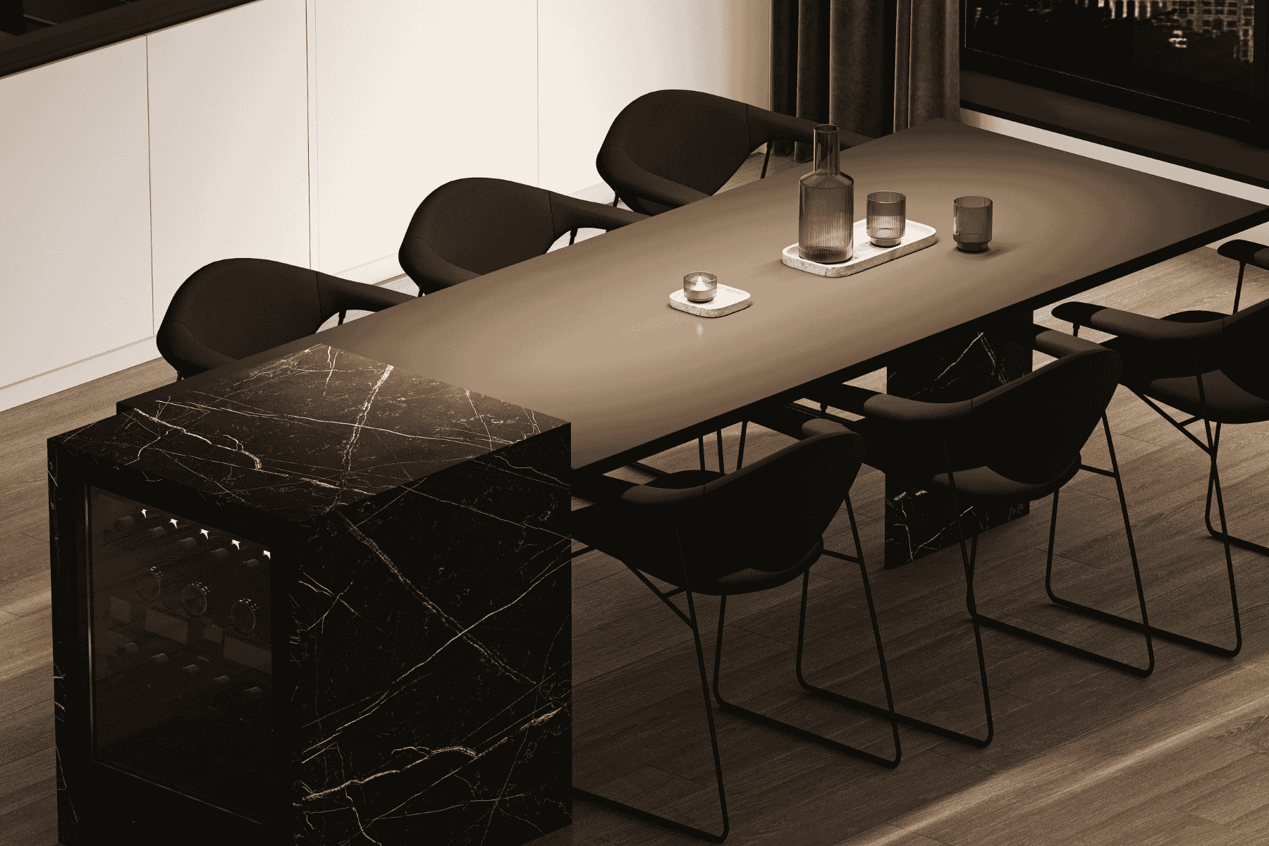 Monochrome Dining Table Setting