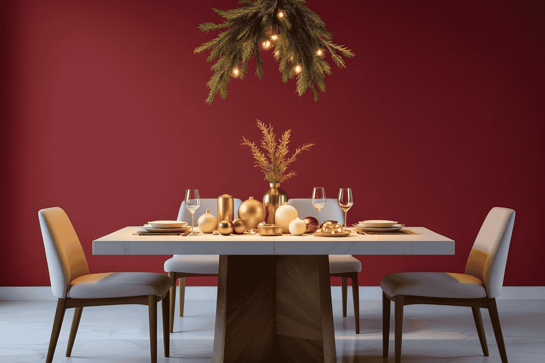 Seasonal Festive Dining Table Setting