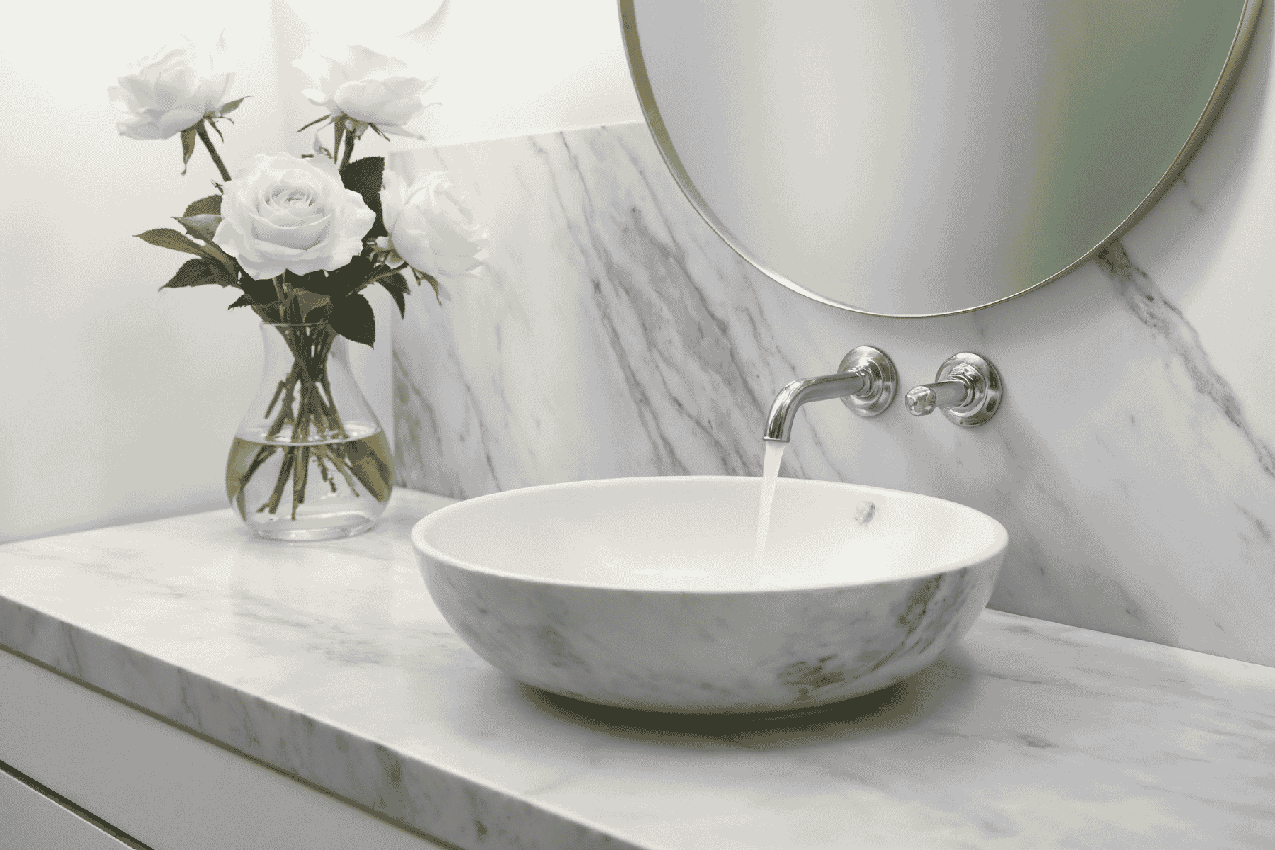 Vessel Basin on Surface Vanity