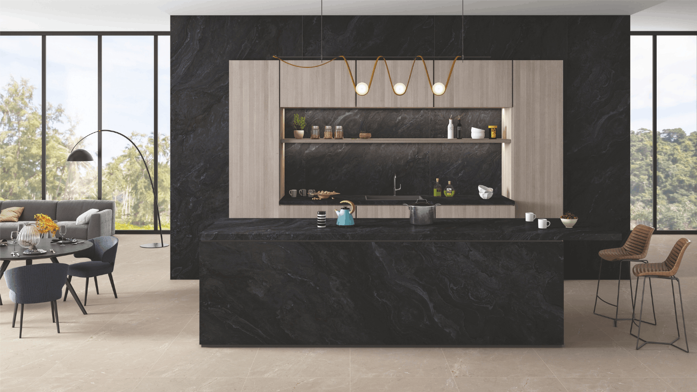 black granite kitchen design