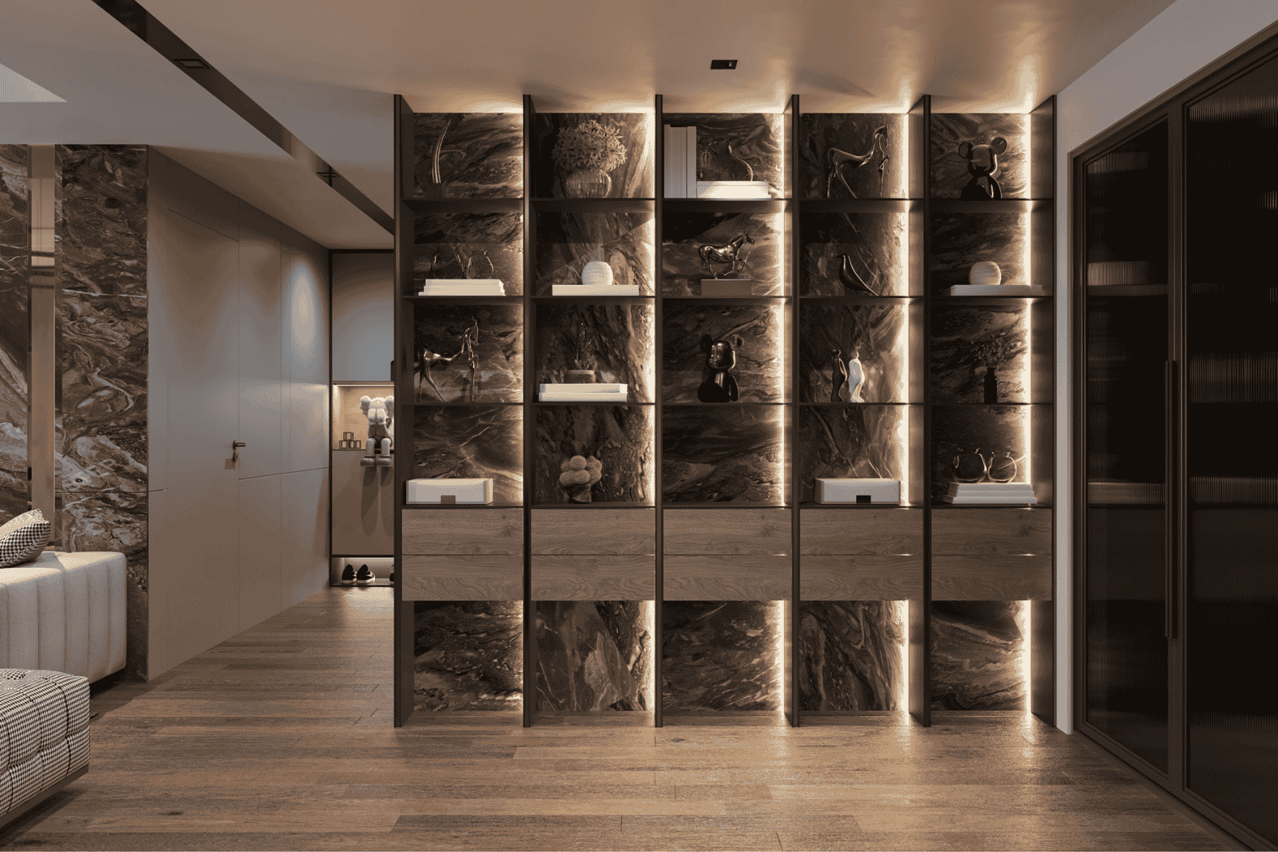 Backlit Wall Shelf Design