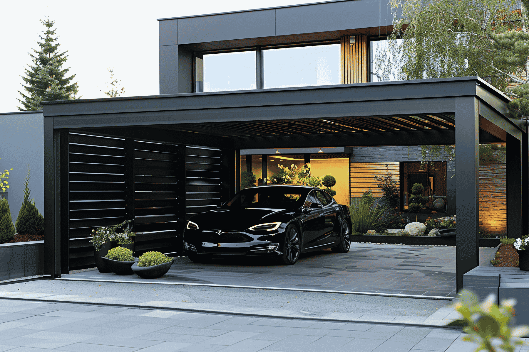 Covered Car Porch Design