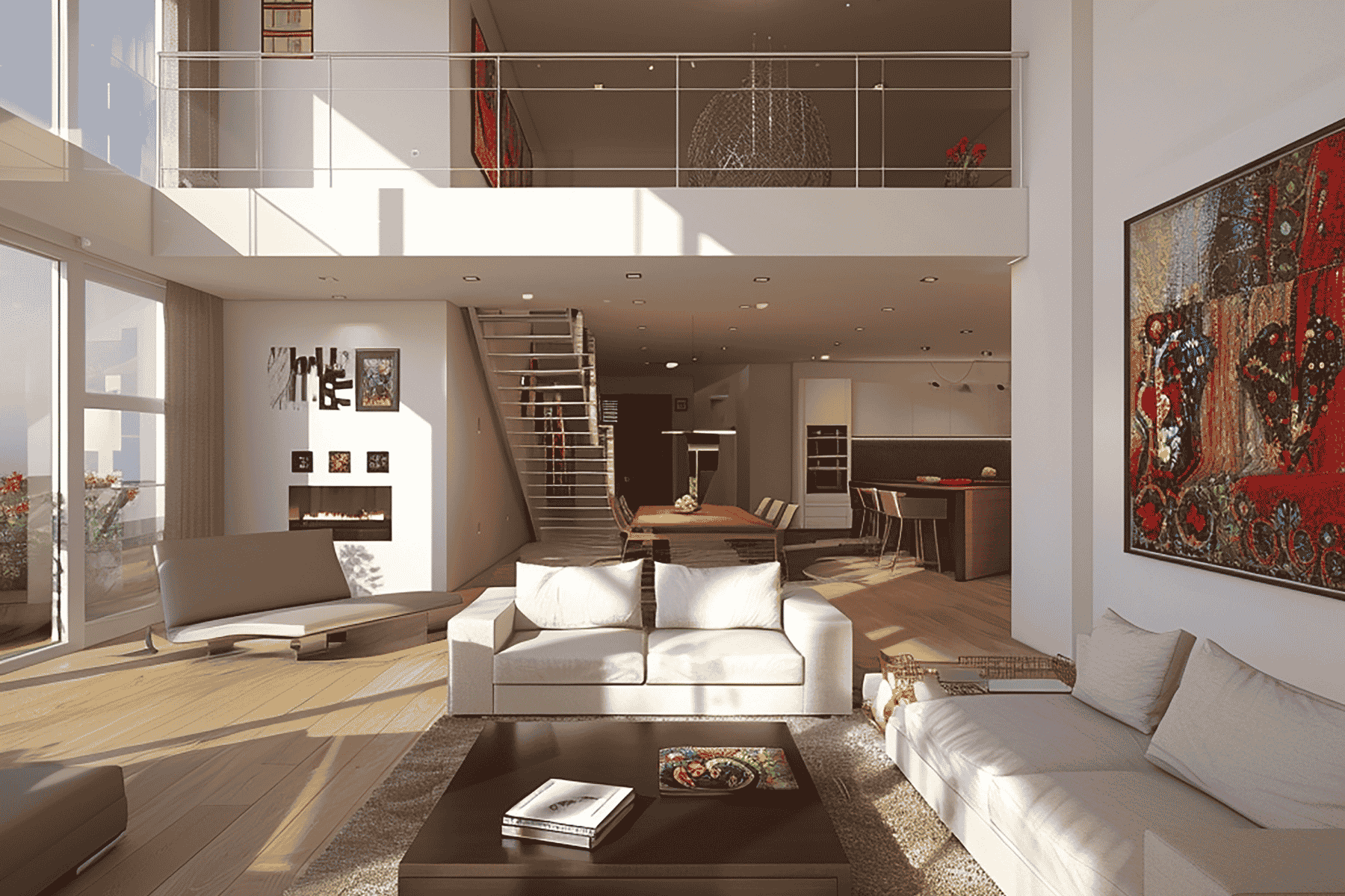 Double-Height Living Room Duplex Design